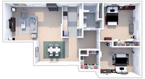 a floor plan of a house with a bedroom and a living room